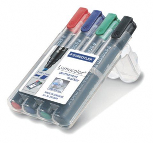 STAEDTLER "Lumocolor 350" alkoholos marker 2-5 mm vágott 4 különböző szín (350 WP4)